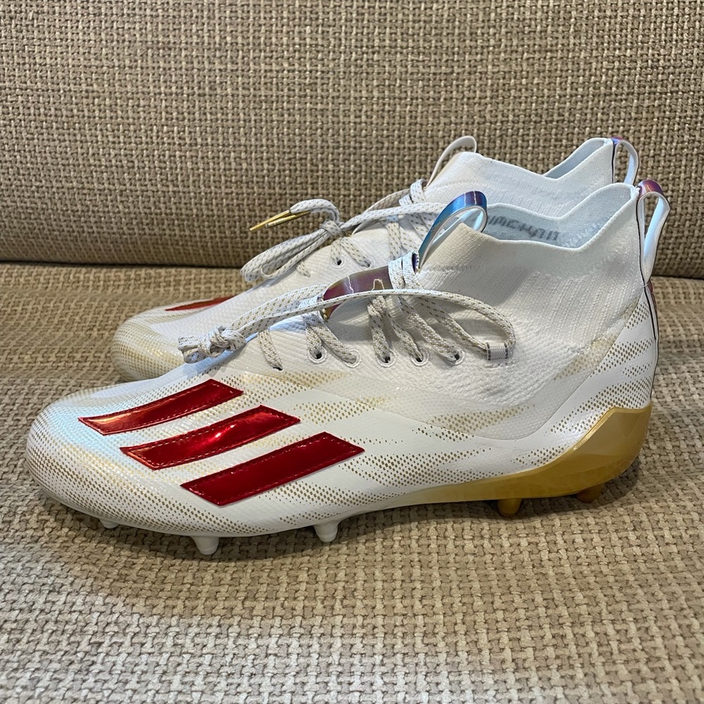 Adidas Adizero Football Cleats All-American Bowl White Gold Player Exclusive PE